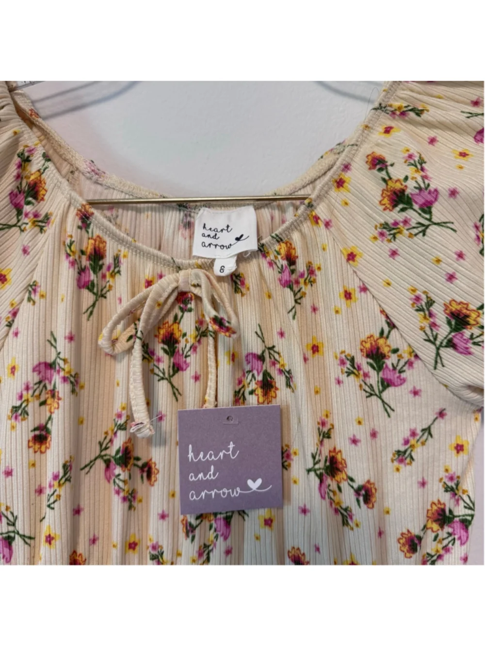 Girls Heart and Arrow Floral Dress
